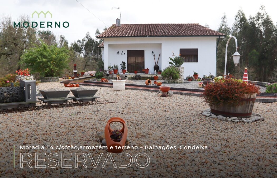 Moradia T4 c/sótão,armazém e terreno – Palhagões, Condeixa